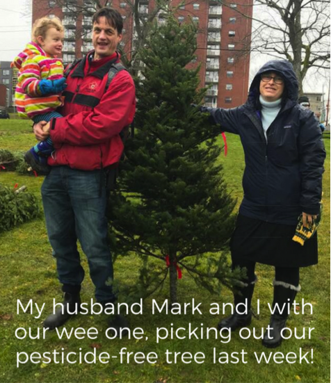 My husband and I picking out our pesticide-free tree last week!