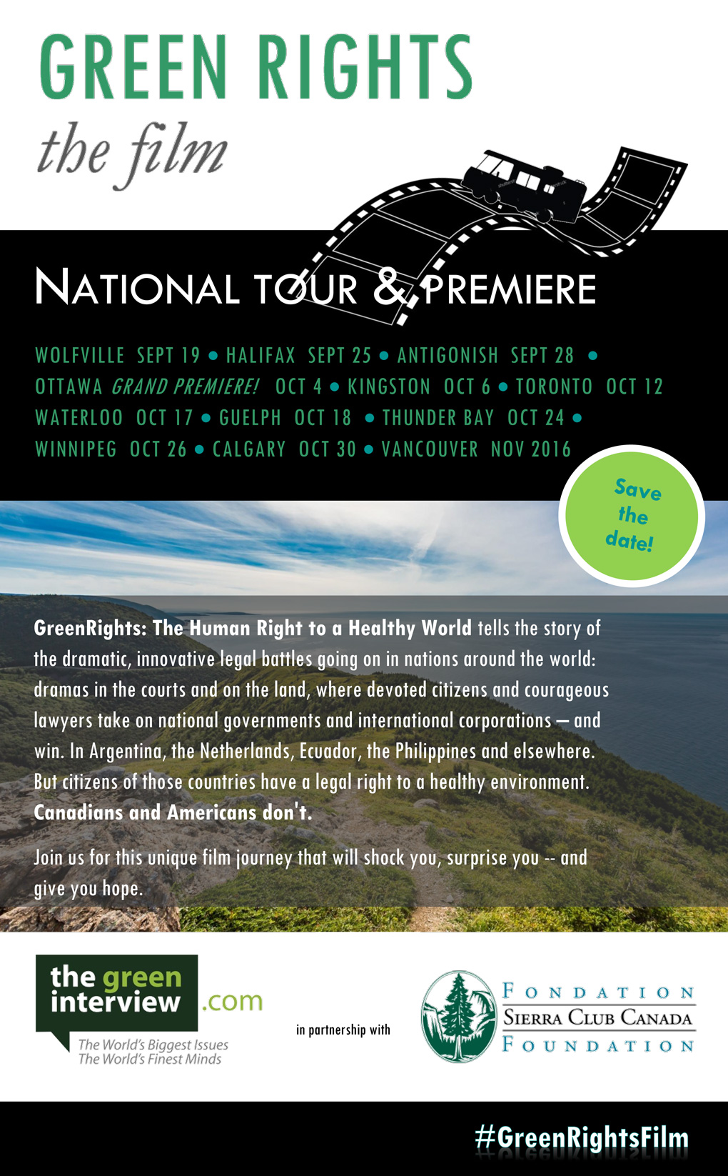 Green Rights film tour poster