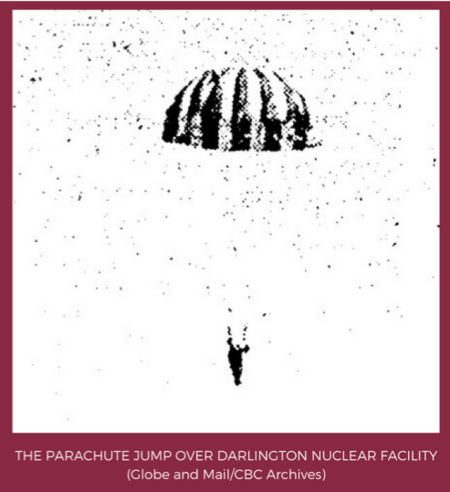 Dan's parachute jump oiver Darlington Nuclear site