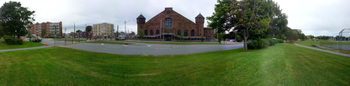 Panoramic view of the intersection next to the Halifax Common which will be converted into a roundabout