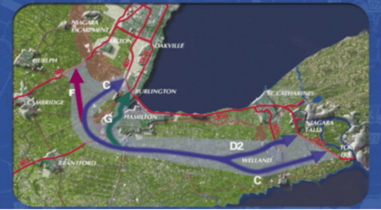 Image of Mid Peninsula Highway (Transportation Corridor) obtained from Ontario Ministry of Transportation backgrounder document.