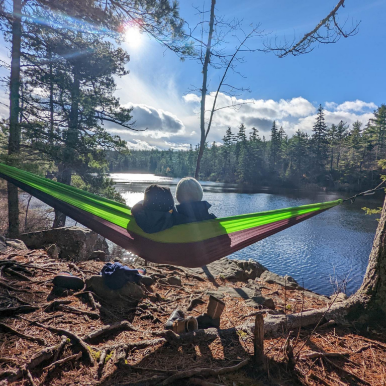 Image From Our Wild Child Program of Two Kids Watching a Lake. Contact - Sierra Club Canada. Page: Saving Kids in Nature