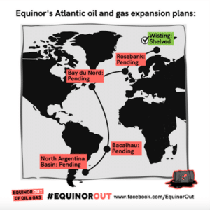 Map of Equinor Out of Oil and Gas Alliance