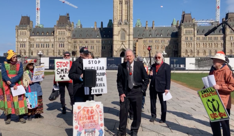 Ole Hendrickson, President of Sierra Club Canada, speaking at the Not-the-nuclear-lobby week in Ottawa in 2023