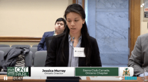 Bill 69 Ontario. Jessica Murray presents on using Bill 69 to gut Environmental Assessment Act is destructive; not "reducing inefficiencies"