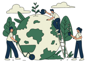 Clean up the world weekend with Sierra Club Canada (graphic shows people planting trees on the globe)