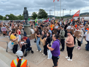 Rally against Bay du Nord in St. John's. Manifestation Contre Bay du Nord, Terre-Neuve et Labrador.