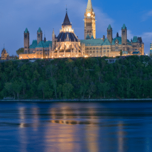Parliament of Canada next to the Ottawa River from the page Radioactive Waste Ottawa River