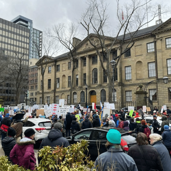 an image of people at the demonstration from the page Scotia Brunswick Fracking Actions