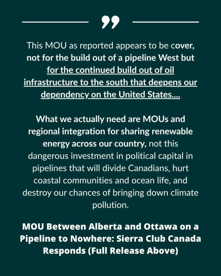 MOU as reported appears to be cover, not for the build out of a pipeline West but for the continued build out of oil infrastructure to the south that deepens our dependency on the United States