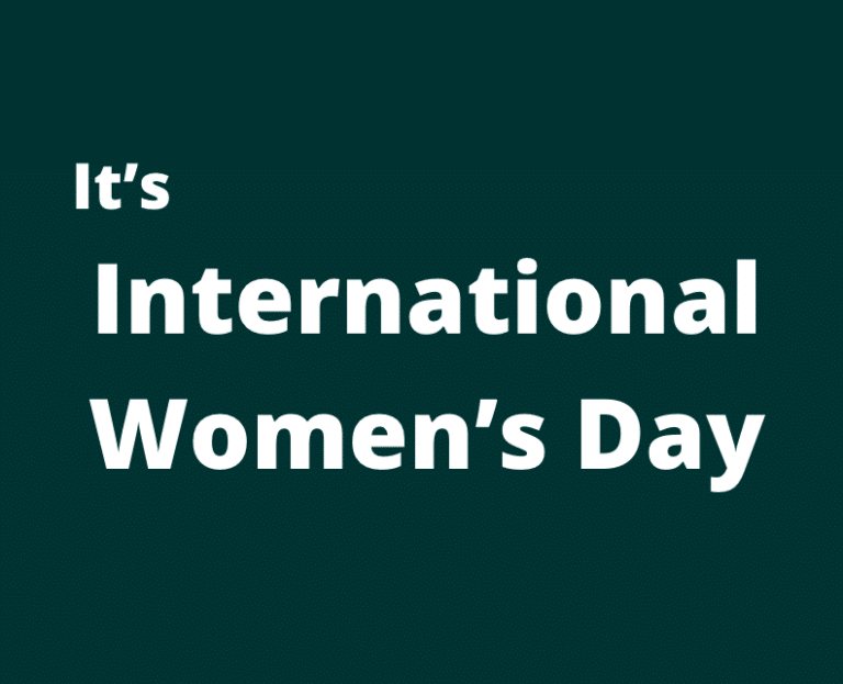 It's International Women's Day Text on a Blue Background