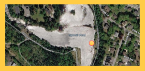 Glynmill Inn Pond Trail map exact location is just short walk past the stairs going down into the pond trail from the Glynmill Inn parking lot on the way to the other side