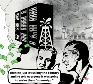 Carney data centres ai non-binding regulation Canada Investment Summit in Toronto cartoon of U.S. investors bragging about buying Canada: "Then he just let us buy the country and he told everyone it was going to make them “sovereign.”"